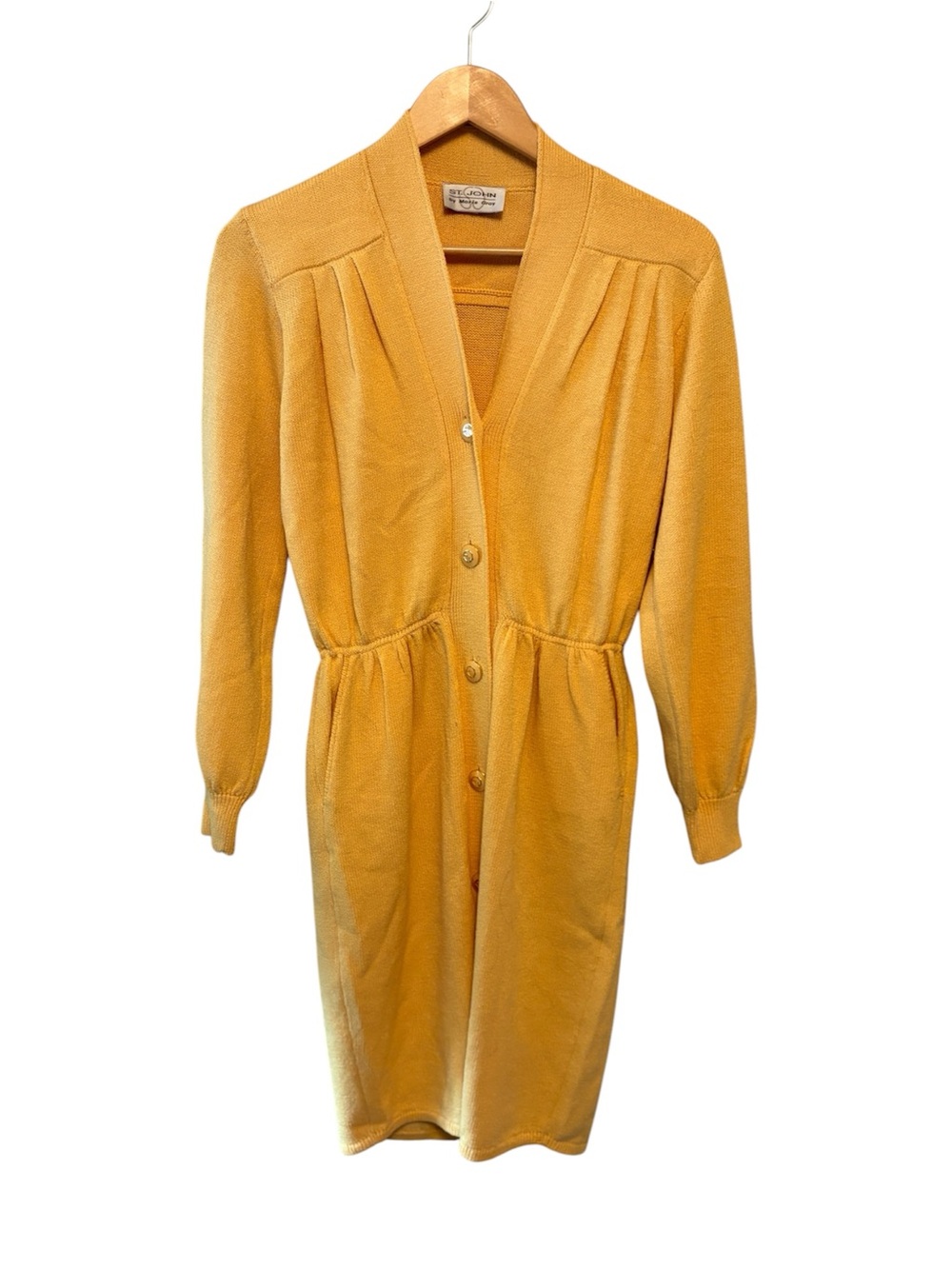 Vintage St. John by Marie Gray Santana Knit Butter Yellow Dress size 2 - Picture 15 of 16